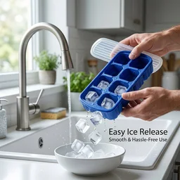 Multipurpose Square Ice Cube Tray – Durable & Reusable with Lid