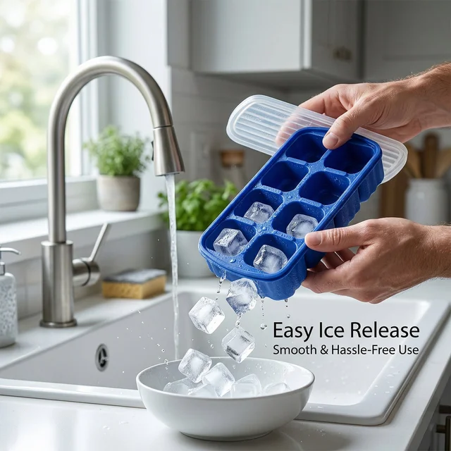 Multipurpose Square Ice Cube Tray – Durable & Reusable with Lid