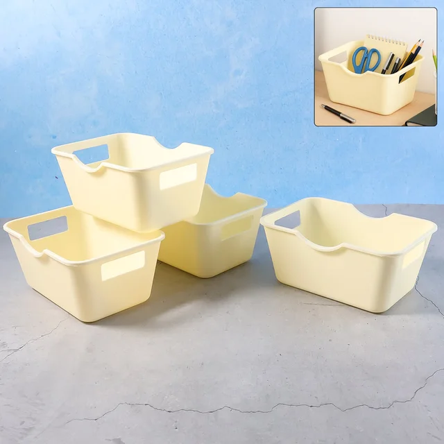 Multi-Purpose Storage Basket – Durable Plastic Organizer with Handles
