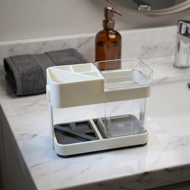 Multipurpose Toothbrush & Toothpaste Stand Holder – Space-Saving Organizer