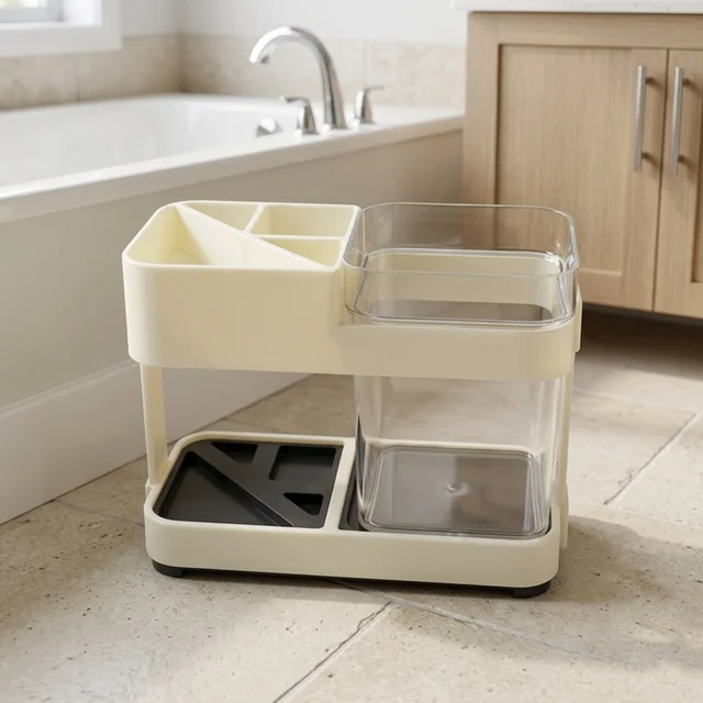 Multipurpose Toothbrush & Toothpaste Stand Holder – Space-Saving Organizer