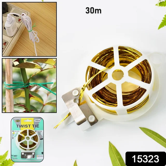 Multipurpose Twist Tie Roll – 30m Built-in Cutter for Garden & Home