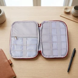 Multi-zip Pouch Organizer – Compact Storage for Travel & Home