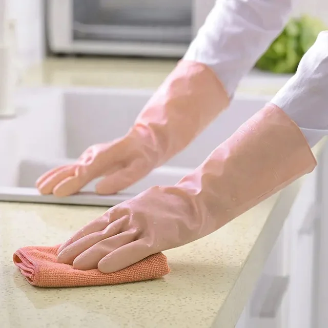 Natural Gum Rubber Cleaning Gloves – Durable & Reusable | SparkleTidy