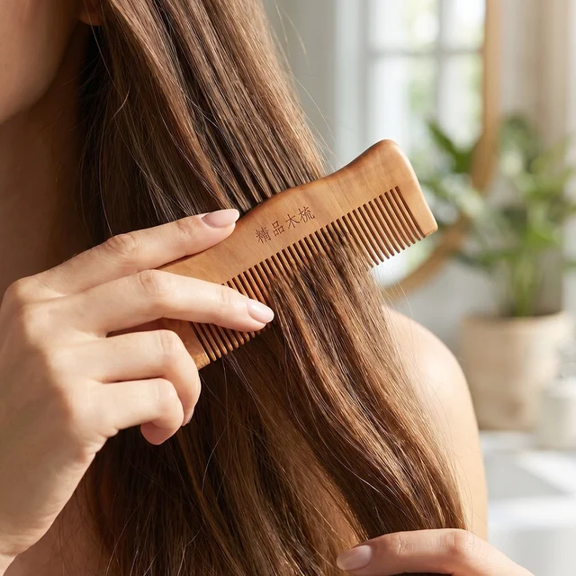 Natural Wooden Hair Comb – Anti Static for Silky, Tangle-Free Hair