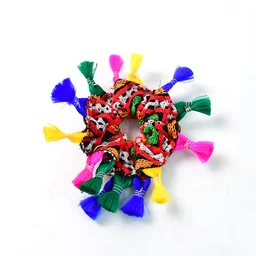 Navratri Hair Bun – Vibrant Multicolor Tassel Juda Accessory