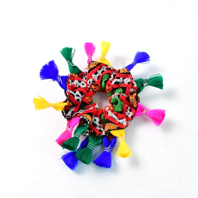 Navratri Hair Bun – Vibrant Multicolor Tassel Juda Accessory