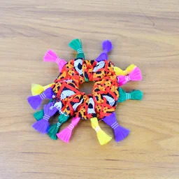 Navratri Hair Bun – Vibrant Multicolor Tassel Juda Accessory