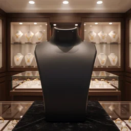 Necklace Display Stand – Premium Black Mannequin Bust 15x11 cm