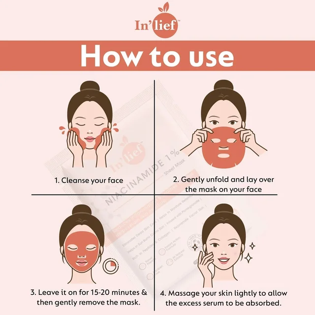 Niacinamide 1% Hydrating Facial Sheet Mask – Soothes & Calms Skin