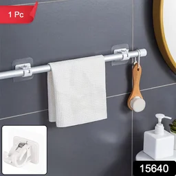 No-Drill Adhesive Towel Rod Holder – Multipurpose Wall Mount