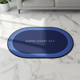 Non-Slip Oval Bath Mat – Super Absorbent Soft Velvet Surface