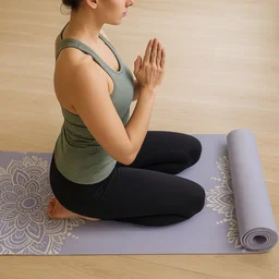 Non-Slip Printed Yoga Mat – Cushioned Mandala Design
