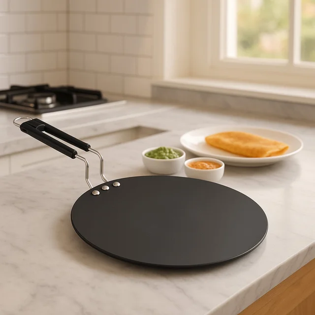 Non-Stick Flat Roti Tawa – Durable 9-Inch Iron Cookware