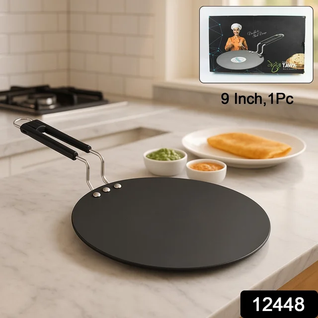 Non-Stick Flat Roti Tawa – Durable 9-Inch Iron Cookware