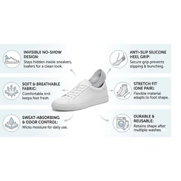 No-Show Liner Socks – Breathable Anti-Slip Comfort