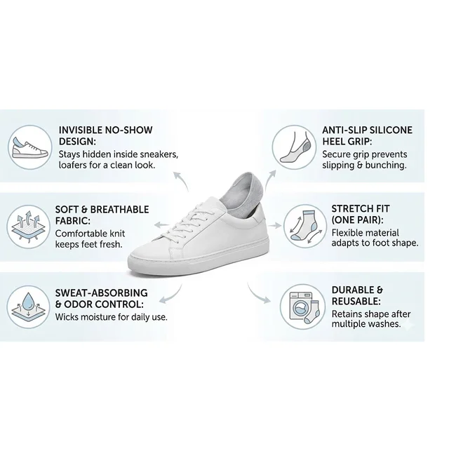 No-Show Liner Socks – Breathable Anti-Slip Comfort