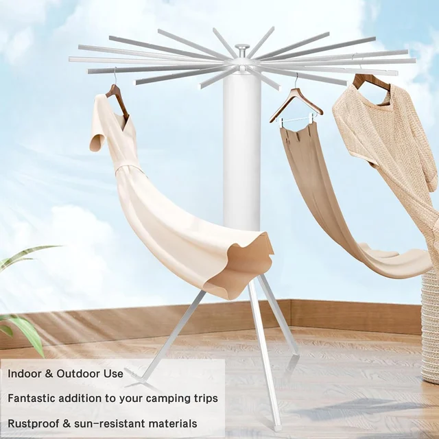 Octopus Rotating Clothes Drying Rack Foldable Space Saving Stand