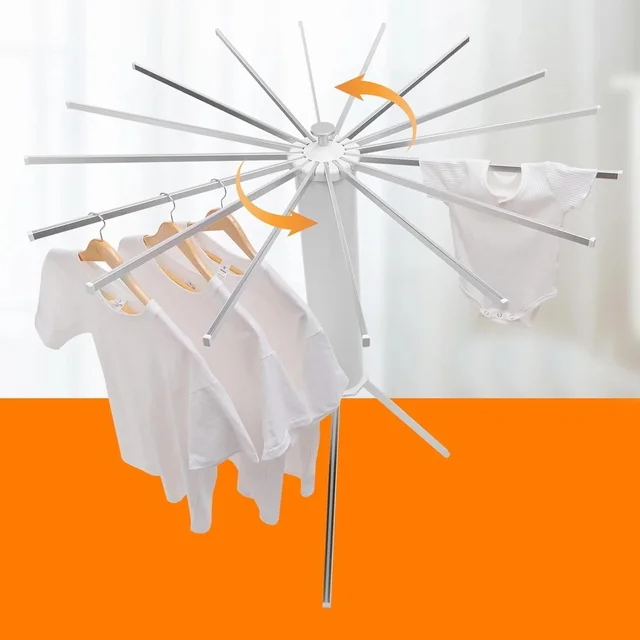 Octopus Rotating Clothes Drying Rack Foldable Space Saving Stand