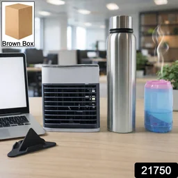 Office Essentials Combo Set – Mini Air Cooler & Water Bottles