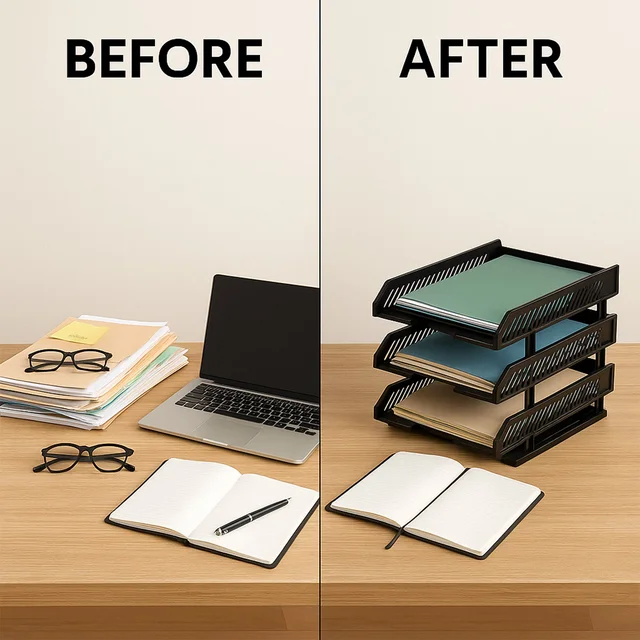 Office File Rack – 4-Layer Desktop Storage with Drawers | FiloDesk