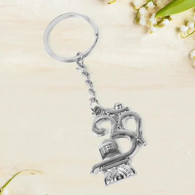 Om Shivling Metal Keychain – Durable Spiritual Pocket Charm