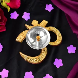 Om Symbol Brass Oil Diya – Elegant Spiritual Puja Lamp