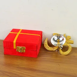 Om Symbol Brass Oil Diya – Elegant Spiritual Puja Lamp