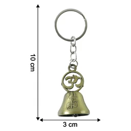 Om Symbol Keychain – Antique Brass Temple Bell Design