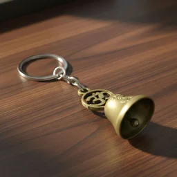 Om Symbol Keychain – Antique Brass Temple Bell Design