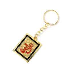 Om Trishul Keychain – Durable Golden Metal Accessory
