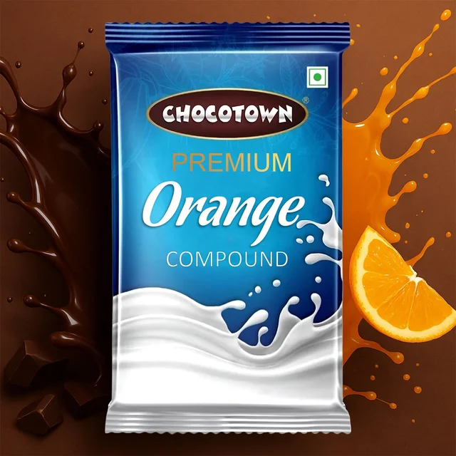 Orange Chocolate Compound – Premium Baking Slab 500gm | Chocotown