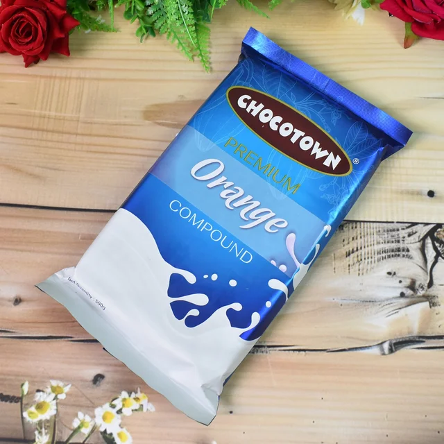 Orange Chocolate Compound – Premium Baking Slab 500gm | Chocotown