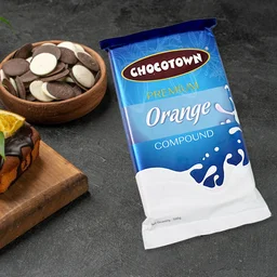 Orange Chocolate Compound – Premium Baking Slab 500gm | Chocotown