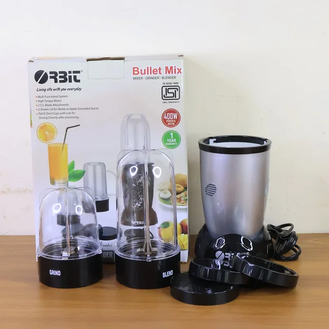 Orbit 400W Multi-Purpose Bullet Mixer – Compact Blender with Dual Jars