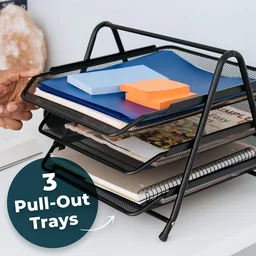Organizer Rack – Durable 3-Tier Metal Storage for Office & Home