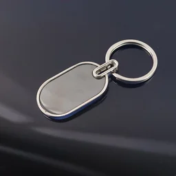 Oval Metal Keychain – Elegant Black & Silver Finish for Everyday Use