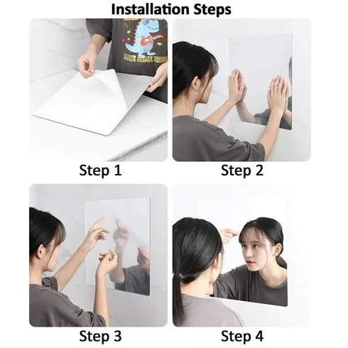 Oval Mirror Wall Sticker – Frameless, Easy Peel & Stick | Indo Glow