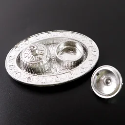 Oval Puja Thali with Kumkum Holders – Traditional & Durable Design