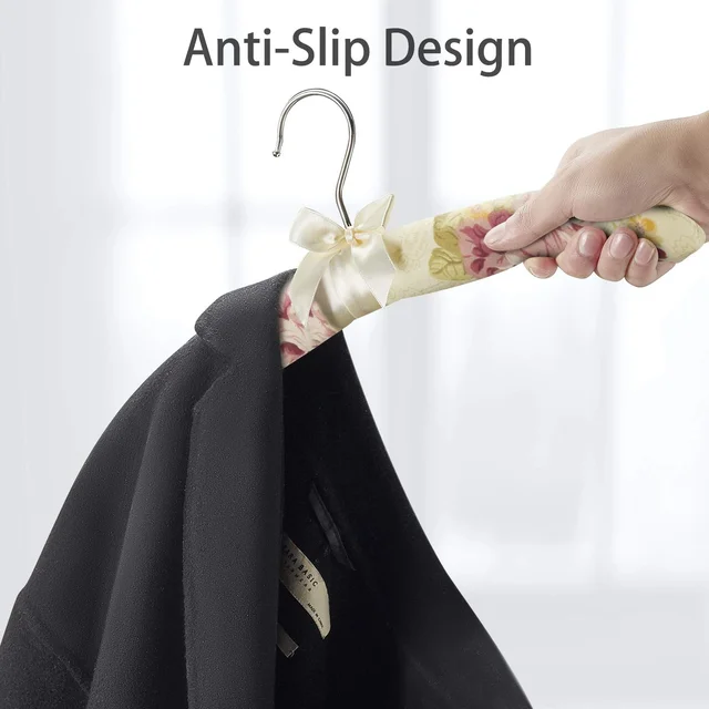 Padded Floral Clothes Hanger – Satin-Cushioned, Non-Slip Support