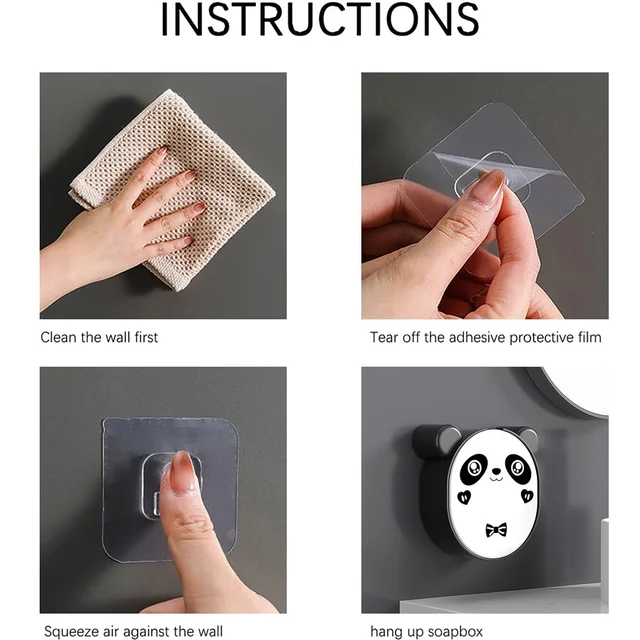 Panda Soap Box – Waterproof Wall-Mounted Flip-Top Holder