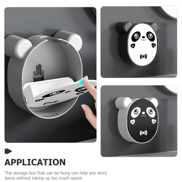 Panda Soap Box – Waterproof Wall-Mounted Flip-Top Holder