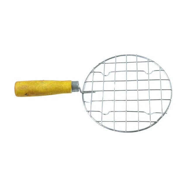 Papad Jali Roaster – Stainless Steel with Wooden Handle | CookAura