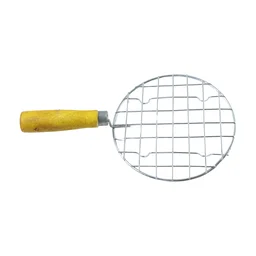 Papad Jali Roaster – Stainless Steel with Wooden Handle | CookAura