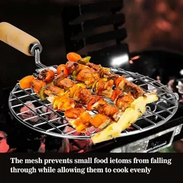 Papad Jali Roaster – Stainless Steel with Wooden Handle | CookAura
