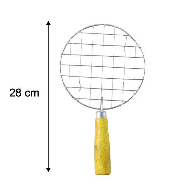 Papad Jali Roaster – Stainless Steel with Wooden Handle | CookAura