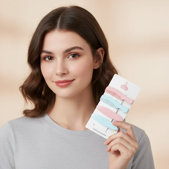 Pastel Comb Hair Clip Set – Lightweight Daily Styling Pack of 4