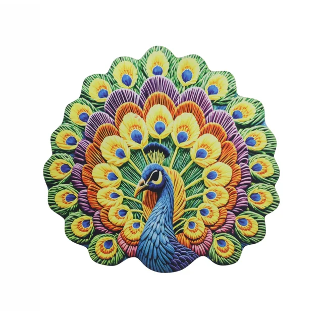 Peacock Design Floor Mat – Vibrant and Soft Home Decor