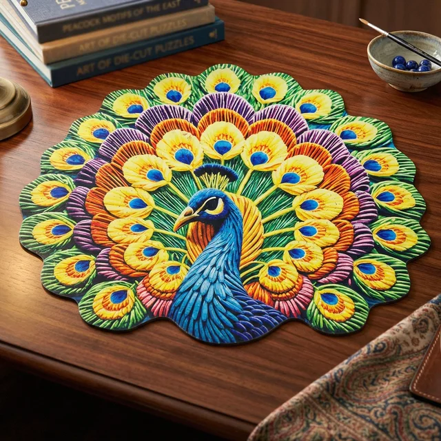 Peacock Design Floor Mat – Vibrant and Soft Home Decor