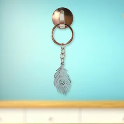 Peacock Feather Keychain – Durable Stainless Steel Design